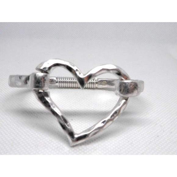 Heart Hammered Bangle Bracelet - Picture 8 of 9